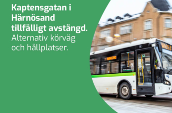 Kaptensgatan tillfälligt avstängd. Alternativ körväg och hållplatser.